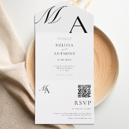 Elegant Monogram Modern Minimalist Bröllop