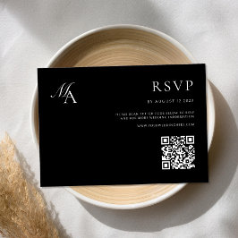 Elegant Monogram Modern Minimalist Bröllop OSA Kort