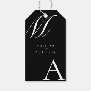 Elegant Monogram Modern Minimalist Bröllop Presentetikett