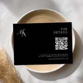 Elegant Monogram Modern Minimalist Bröllop Tilläggskort