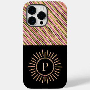 Elegant Monogram Modern Rand Gult Guld Black