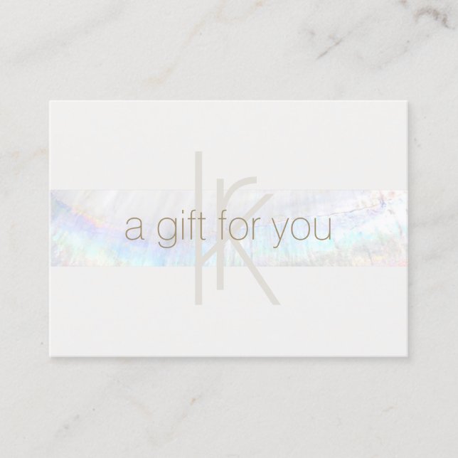 Elegant Monogram Modern Seashell-presentkort Visitkort (Framsida)