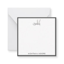 Elegant Monogram Modern Simple Girly Black