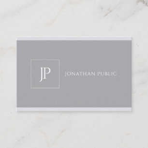 Elegant Monogram Modern Simple Grått-mall Visitkort
