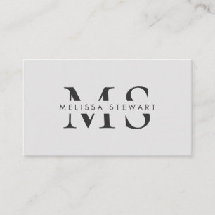 Elegant monogram modern vanlig grått-professionell visitkort