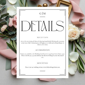 Elegant Monogram Moderna Minimalistiska Detaljer K Tilläggskort