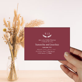 Elegant Monogram Mörk Red Jewel Tone Rehearsal Inbjudningar