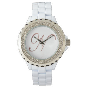 Elegant Monogram N Ro Guld Armbandsur