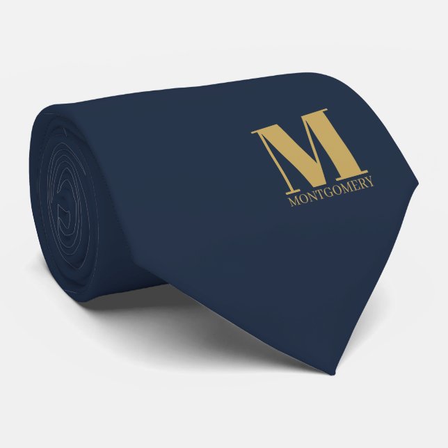 Elegant Monogram + Name Wedding Tie Slips (Rullad)