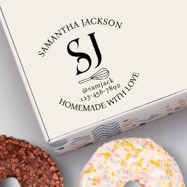 Elegant Monogram Namn Bakery Business Självfärgande Stämpel