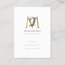 Elegant Monogram Namn Black White Guld