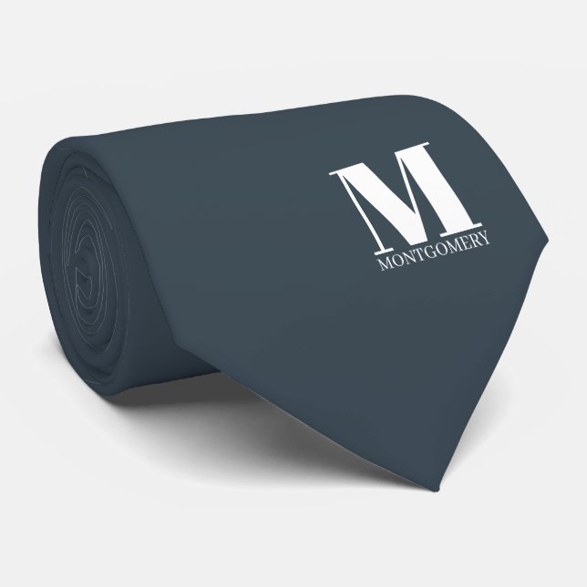Elegant Monogram + Namn Bröllopsslip Slips (Rullad)