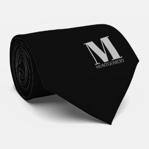 Elegant Monogram + Namn Bröllopsslip Slips