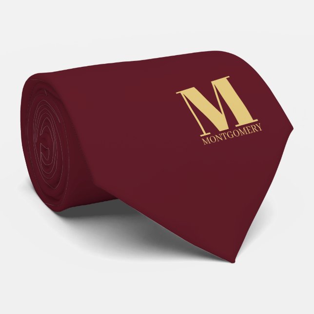 Elegant Monogram + Namn Bröllopsslip Slips (Rullad)