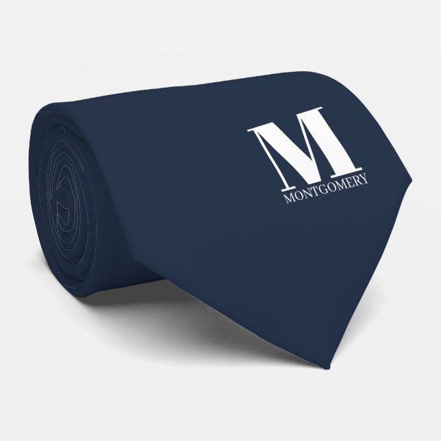 Elegant Monogram + Namn Bröllopsslip Slips (Rullad)