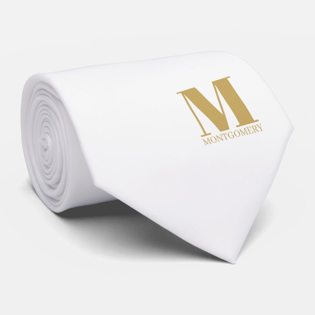 Elegant Monogram + Namn Bröllopsslip Slips (Rullad)