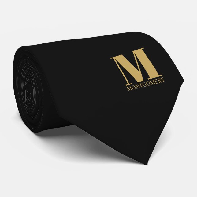 Elegant Monogram + Namn Bröllopsslip Slips (Rullad)