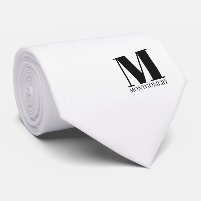 Elegant Monogram + Namn Bröllopsslip Slips (Rullad)