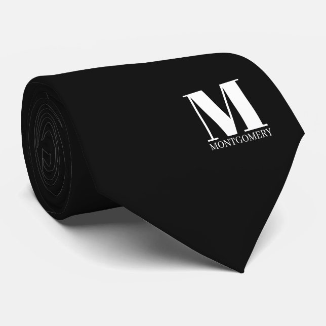 Elegant Monogram + Namn Bröllopsslip Slips (Rullad)