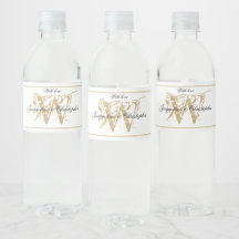 Elegant Monogram Namn Chic White & Guld Bröllop