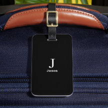 Elegant Monogram Namn Personlig Black