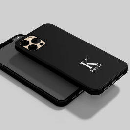 Elegant monogram namn personlig, enkel svart