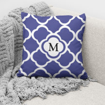 Elegant Monogram Navy Blue Mönster