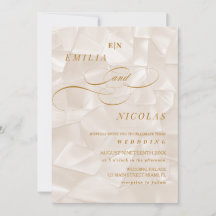 Elegant monogram neutral abstrakt bröllop