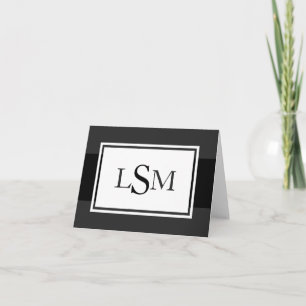 Elegant Monogram Notecards in Black and White Anteckningskort