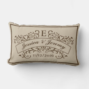 Elegant Monogram Nyligen veckors ländryggsfyllning Lumbarkudde