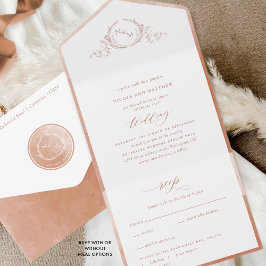 Elegant Monogram och Terracotta Watercolor Bröllop