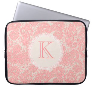 Elegant Monogram Paisley Designer Laptopväska Laptop Fodral