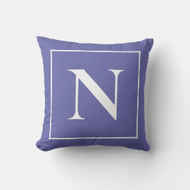 Elegant Monogram Periwinkle Blue Minimalist Kudde