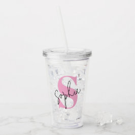 Elegant Monogram Personlig Akryltorktumlare Take Away Mugg