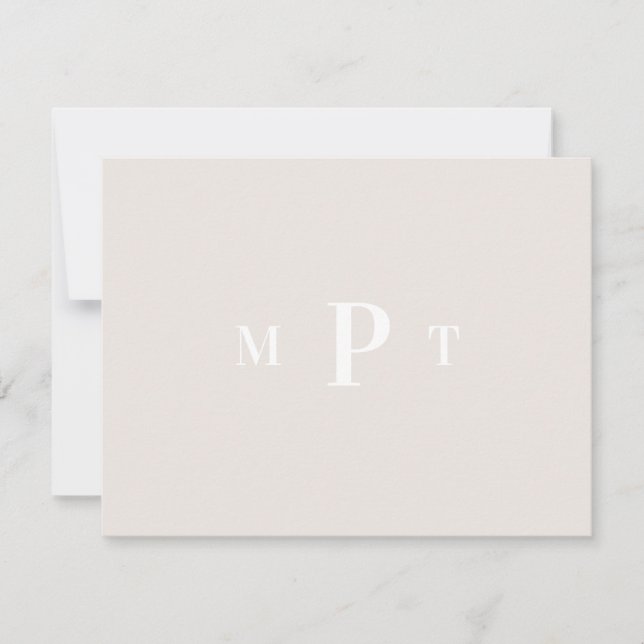 Elegant Monogram Personlig Brevpapper Inbjudan (Framsida)