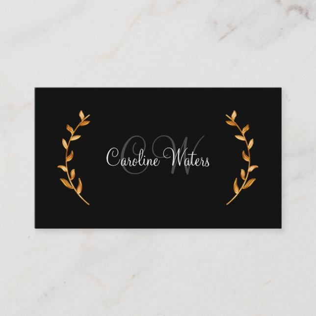 Elegant Monogram Personlig Koncierge Visitkort (Framsida)