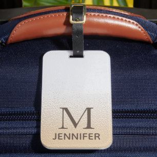 Elegant Monogram Personlig Namn Bagagebricka