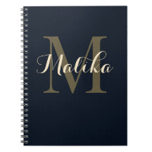 Elegant Monogram Personlig Spiralanteckningsbok