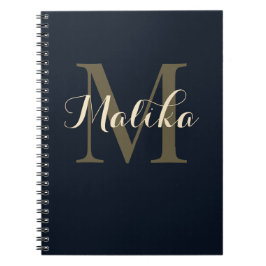 Elegant Monogram Personlig Spiralanteckningsbok  Anteckningsbok