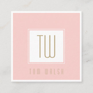 Elegant Monogram Pink Guld Kort