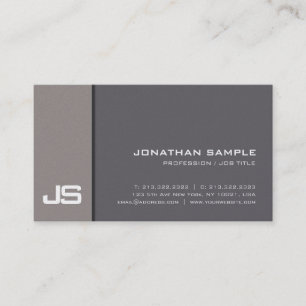 Elegant Monogram Plain Premium Pearl Avslutar Luxe Visitkort