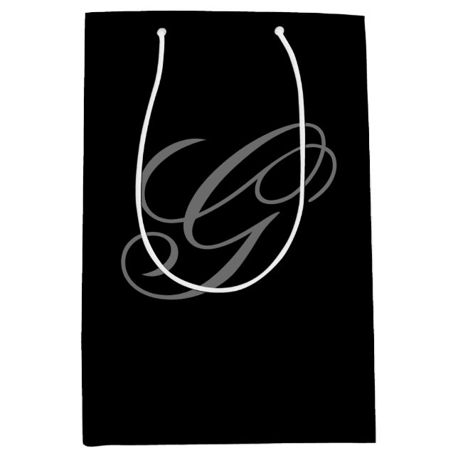 Elegant Monogram Presentpåse i Medium Storlek (Framsidan)
