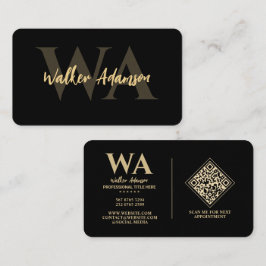 Elegant Monogram | Professionell Luxury Black Visitkort
