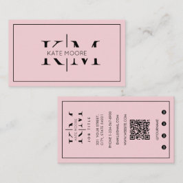 Elegant Monogram Professionell Rosa Modern Visitkort