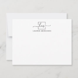 Elegant Monogram Professionell Stationery Anteckningskort