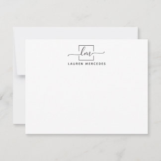 Elegant Monogram Professionell Stationery Anteckningskort