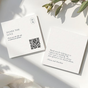 Elegant Monogram QR Bröllopswebbplats Tilläggskort