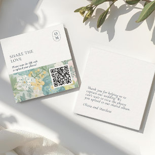 Elegant Monogram QR Bröllopswebbplats Tilläggskort