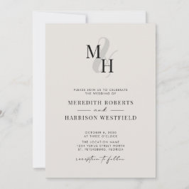 Elegant Monogram QR OSA  Minimalist Bröllop I Inbjudningar