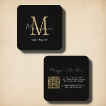Elegant Monogram QR Svart Guld